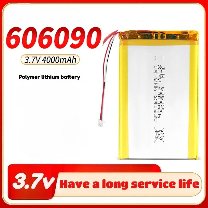 Wedding Power Supply - แบตเตอรี่ลิเธียมโพลิเมอร์แบบชาร์จได้ 606090 3.7v 4000mAh สำหรับ GPS