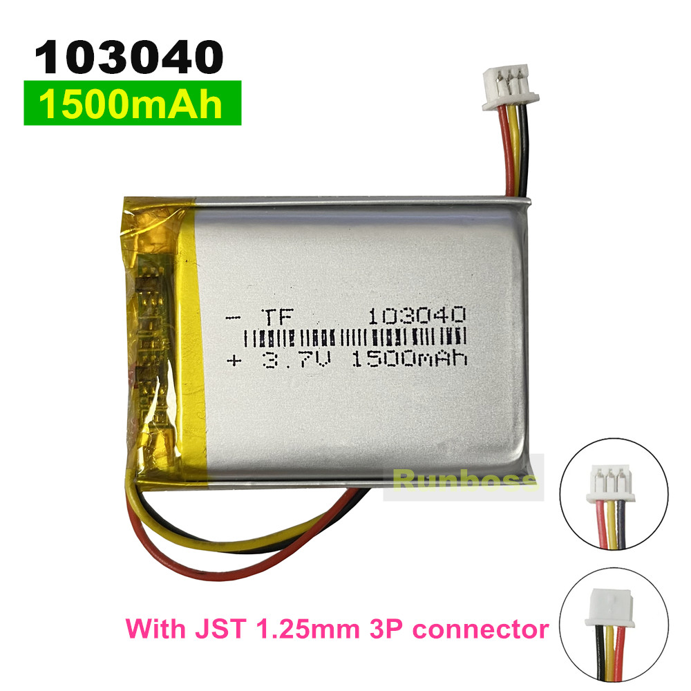 Wedding Power Supply - 1-10PCS 103040 3.7V 1500mAh แบตเตอรี่ลิเธียมโพลิเมอร์แบบชาร์จไฟได้ JST