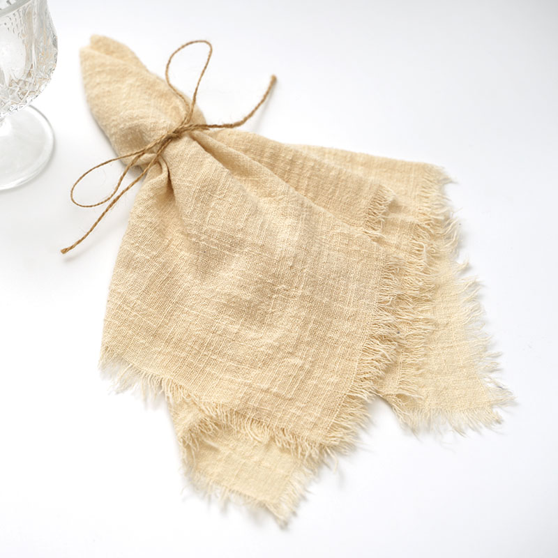 Wedding Supply Rentals - ผ้าเช็ดปากผ้าตาข่ายผ้าฝ้าย42X42ซม.Retro Cheesecloth Rustic เครื่องประดับโต๊ะ Muslin ผ้าเช็ดตัวผ้ากันเปื้อนอุปกรณ์ตกแต่ง