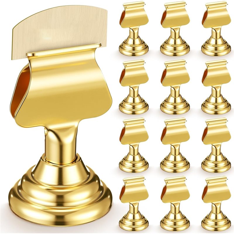 Table Number Gold - ที่หนีบป้ายชื่อแบบมินิสีทอง รุ่นล่าสุด 12 ชิ้น ขนาด 1.7