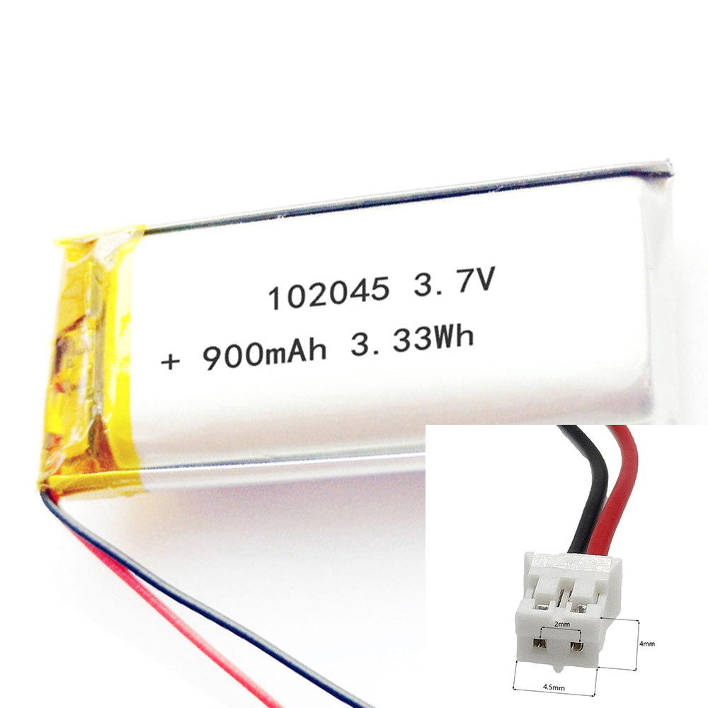 Wedding Power Supply - แบตเตอรี่ลิเธียมโพลิเมอร์ Li-ion 102045ลิเธียม2.0 JST 3.7V 900mAh