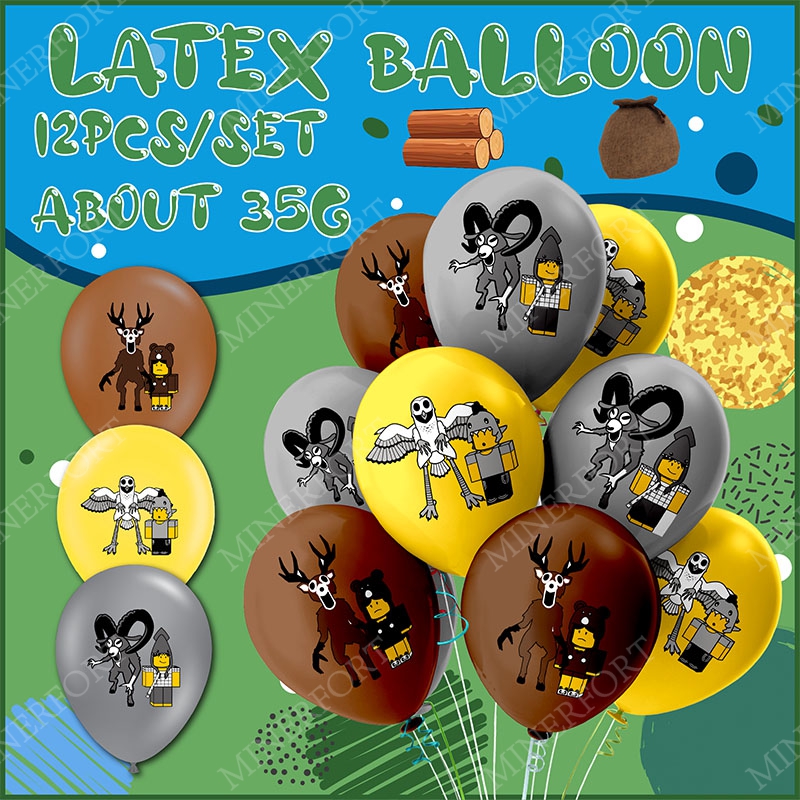 Confetti Balloon Set - ชุดลูกโป่งยาง ROBLOX 99 คืนในป่า ลายการ์ตูน สำหรับเด็ก
