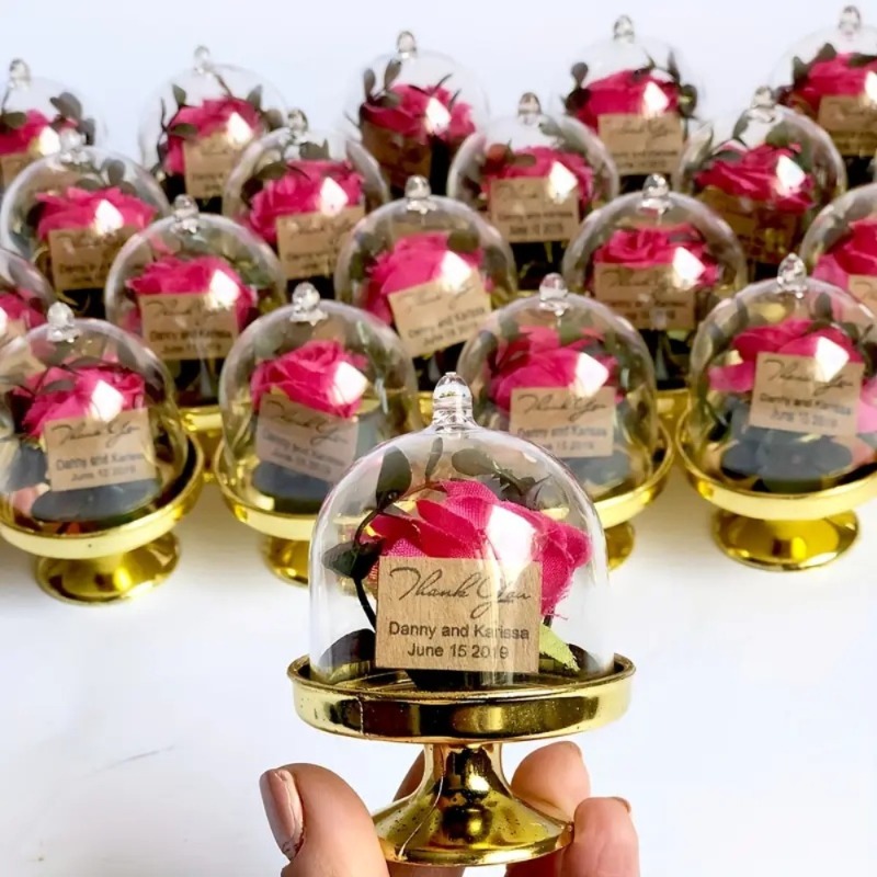 Wedding Decor Supply Store - 24 ชิ้นกล่องขนมพลาสติกขนาดเล็กพร้อมฝาปิดภาชนะใส่ขนมสำหรับงานปาร์ตี้อุปกรณ์ตกแต่งโต๊ะสำหรับจัดเก็บขนมหรือของขวัญชิ้นเล็ก