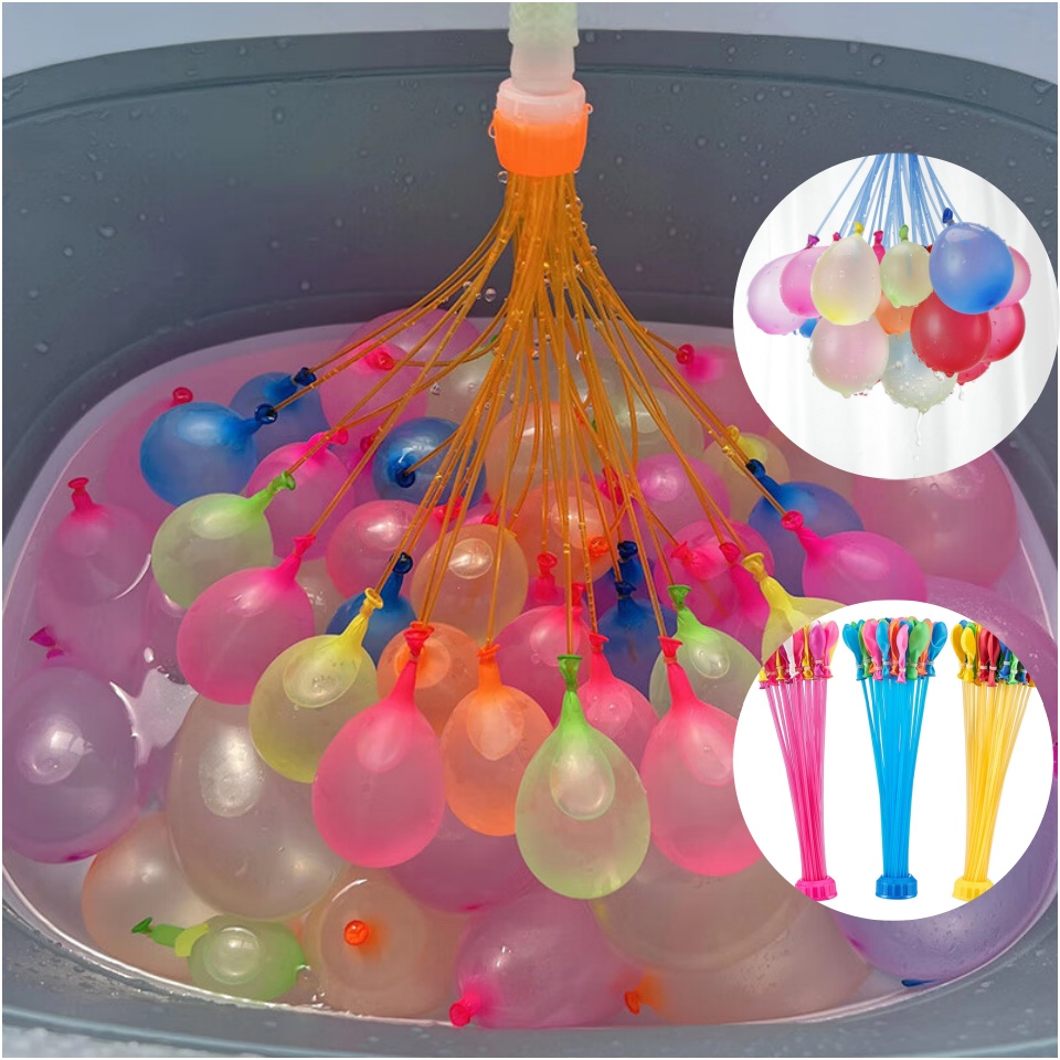 Confetti Balloon Set - ลูกโป่งเติมน้ำเร็ว ผูกเองได้ ระเบิดน้ำฤดูร้อน ของเล่นชายหาดสำหรับเด็ก ของเล่นระเบิดน้ำ งานเทศกาล