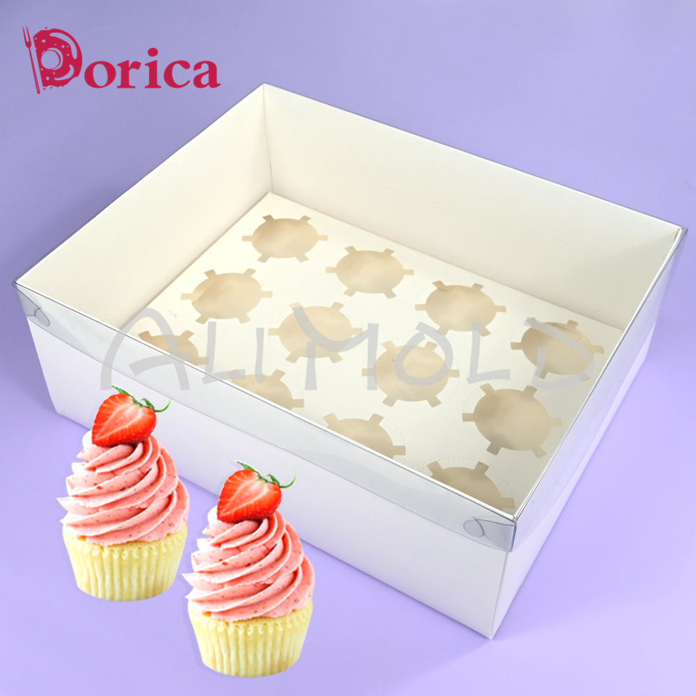Wedding Cake Supply - กล่องเค้กคัพเค้ก6/12รู5แพ็คพร้อมฝาปิดใสกล่องขนมอบขนมของหวานเหมาะสำหรับวันเกิดวันครบรอบแต่งงาน