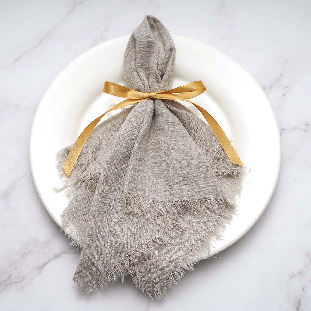 Wedding Supply Rentals - ผ้าเช็ดปากผ้าฝ้ายผ้า 41*41 ซม.Rustic Gauze Hanky ผ้าเช็ดตัวชา