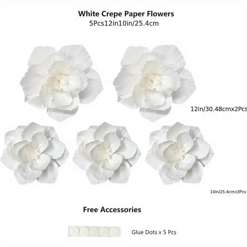 ดอกไม้กระดาษสีขาว 5 แพ็ค, การต - Wedding Power Supply บทวิจารณ์และราคา