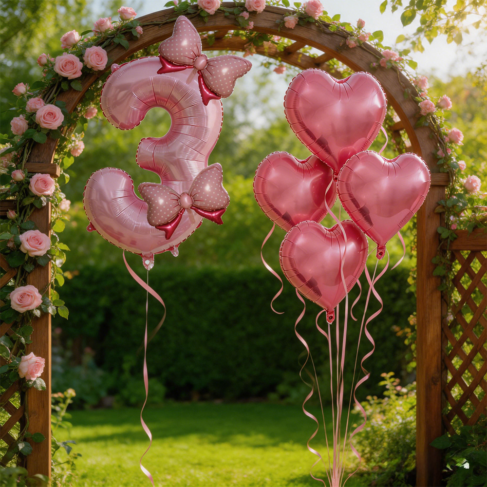 ของตกแต่งงานปาร์ตี้โบว์สีชมพู  - Confetti Balloon Set บทวิจารณ์และราคา