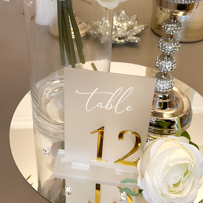 ป้ายเลขโต๊ะอะคริลิค ป้ายเลขโต๊ - Table Number Gold บทวิจารณ์และราคา