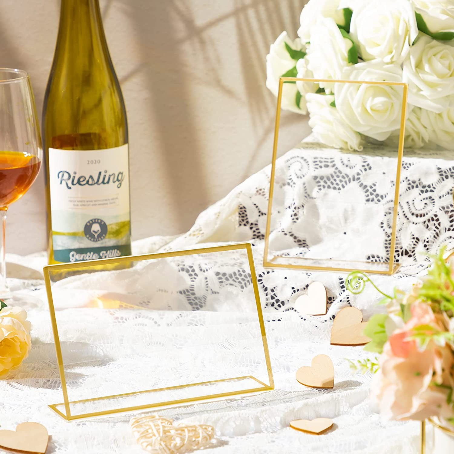 ที่ใส่ป้ายอะคริลิครูปกรอบสีทอง - Table Number Gold บทวิจารณ์และราคา