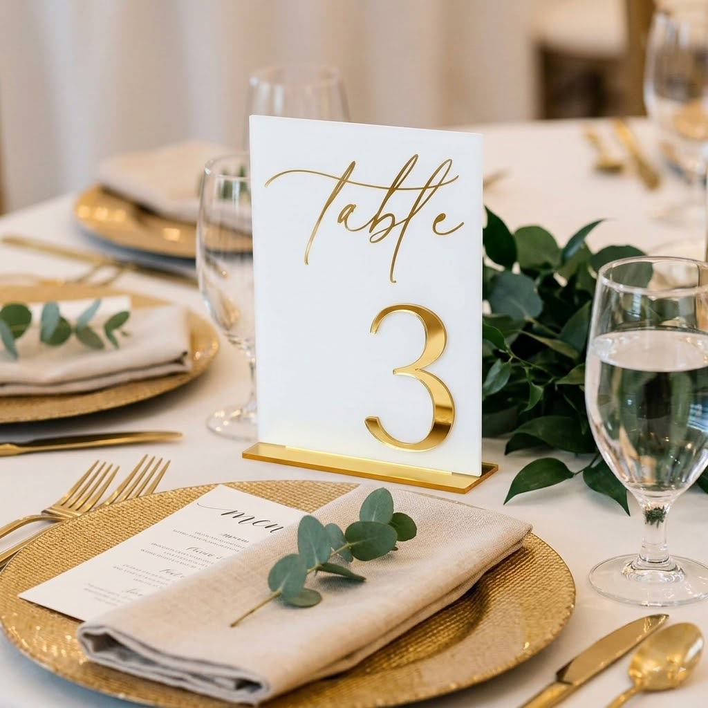ป้ายเลขโต๊ะงานแต่งงาน 1-10 พร้ - Table Number Gold บทวิจารณ์และราคา
