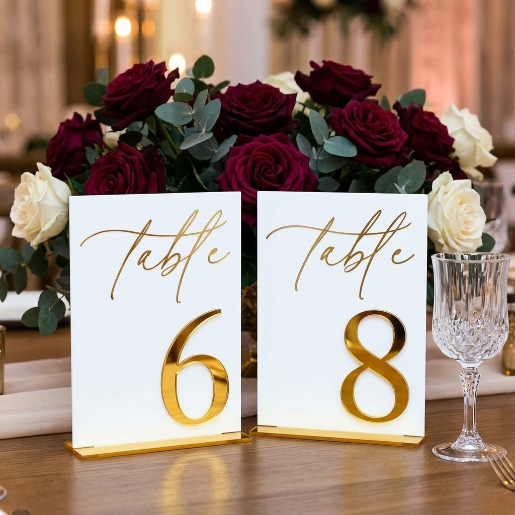 ป้ายเลขโต๊ะงานแต่งงาน 1-10 พร้ - Table Number Gold บทวิจารณ์และราคา