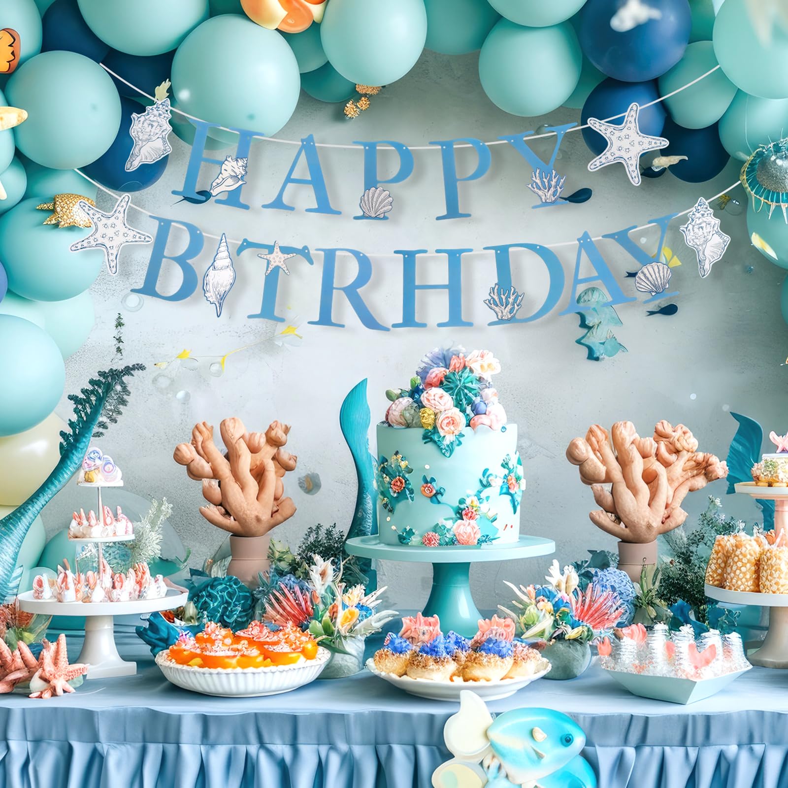 ของตกแต่งงานวันเกิดธีมนางเงือก - Confetti Balloon Set บทวิจารณ์และราคา