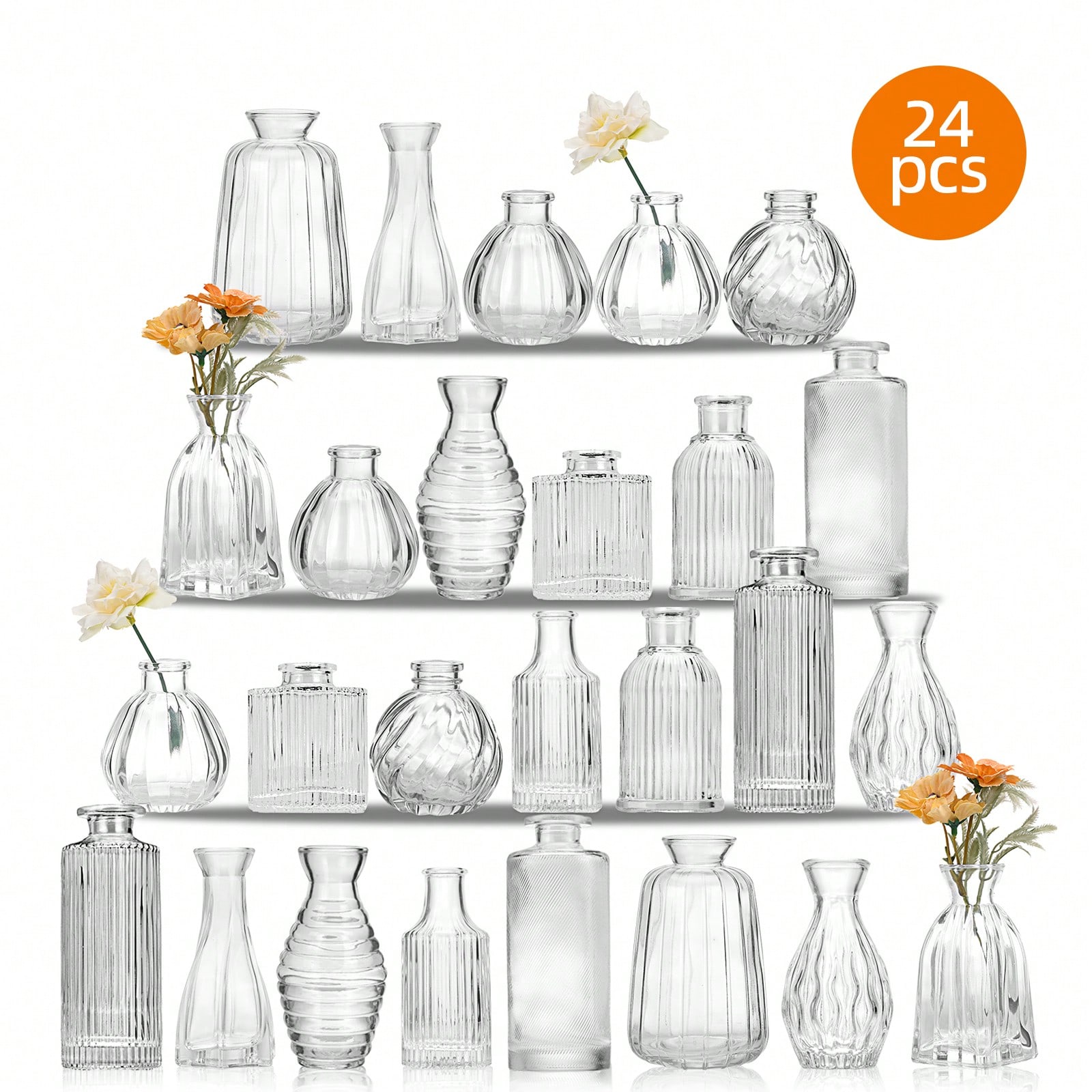 ชุดแจกันแก้วขนาดเล็ก 18/36 ชิ้ - Wedding Supply Rentals บทวิจารณ์และราคา