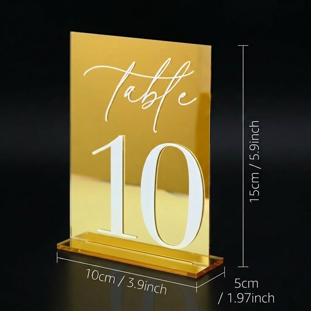 ป้ายเลขโต๊ะอะคริลิคสีทองแบบกระ - Table Number Gold บทวิจารณ์และราคา