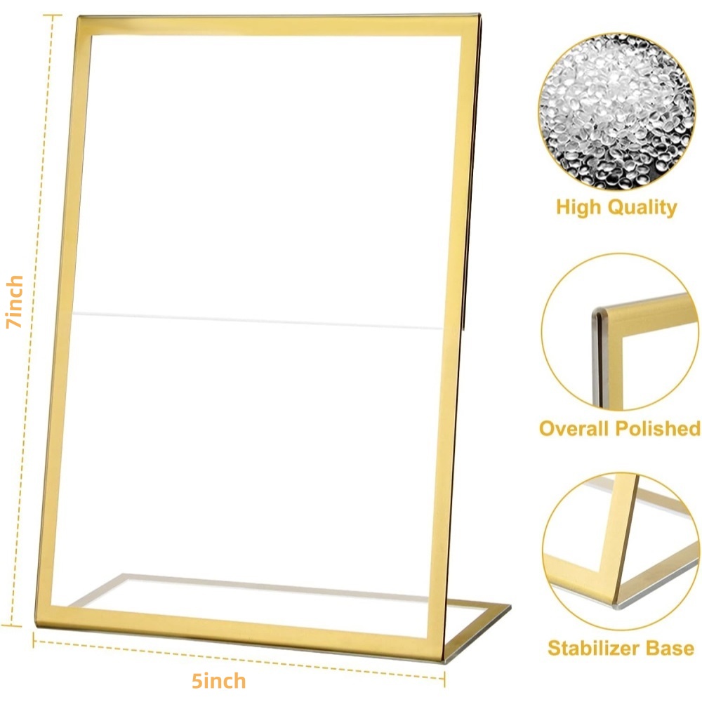 กรอบรูปอะคริลิคใสแบบตั้งได้ 6  - Table Number Gold บทวิจารณ์และราคา