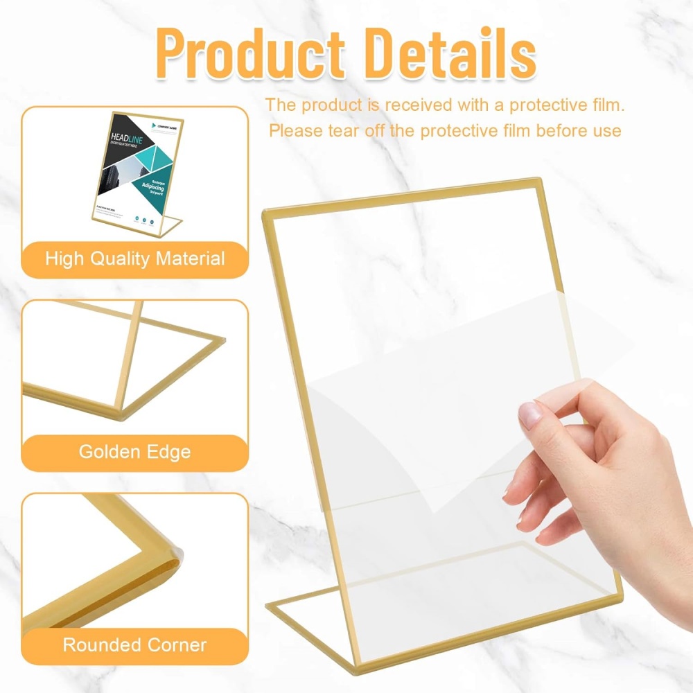 กรอบรูปอะคริลิคใสแบบตั้งได้ 6  - Table Number Gold บทวิจารณ์และราคา