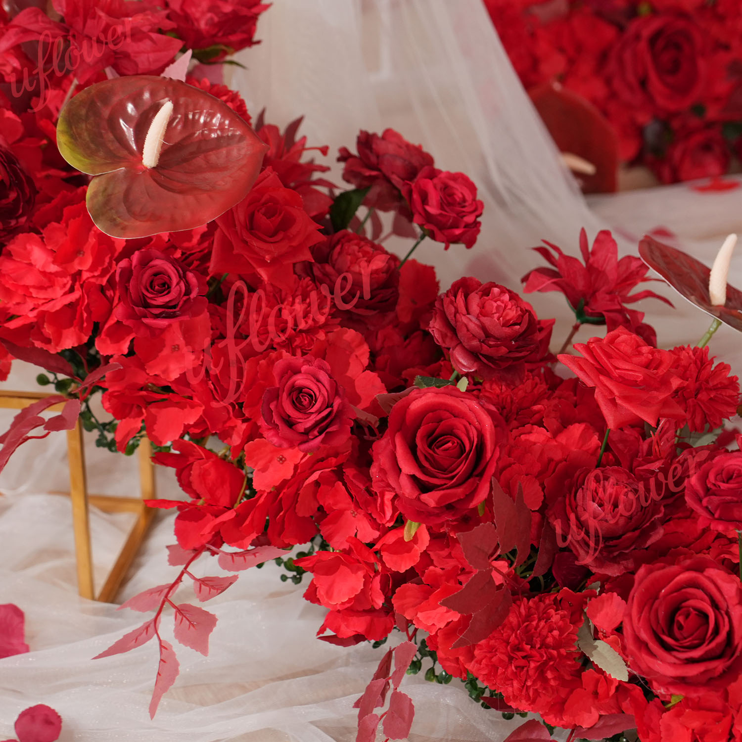 ซุ้มดอกไม้สีแดงสำหรับตกแต่งงาน - Wedding Arch Flower บทวิจารณ์และราคา