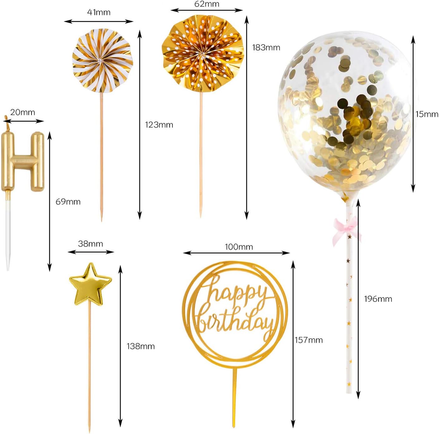 ชุดเทียนวันเกิดสีทอง พร้อมท็อป - Confetti Balloon Set บทวิจารณ์และราคา