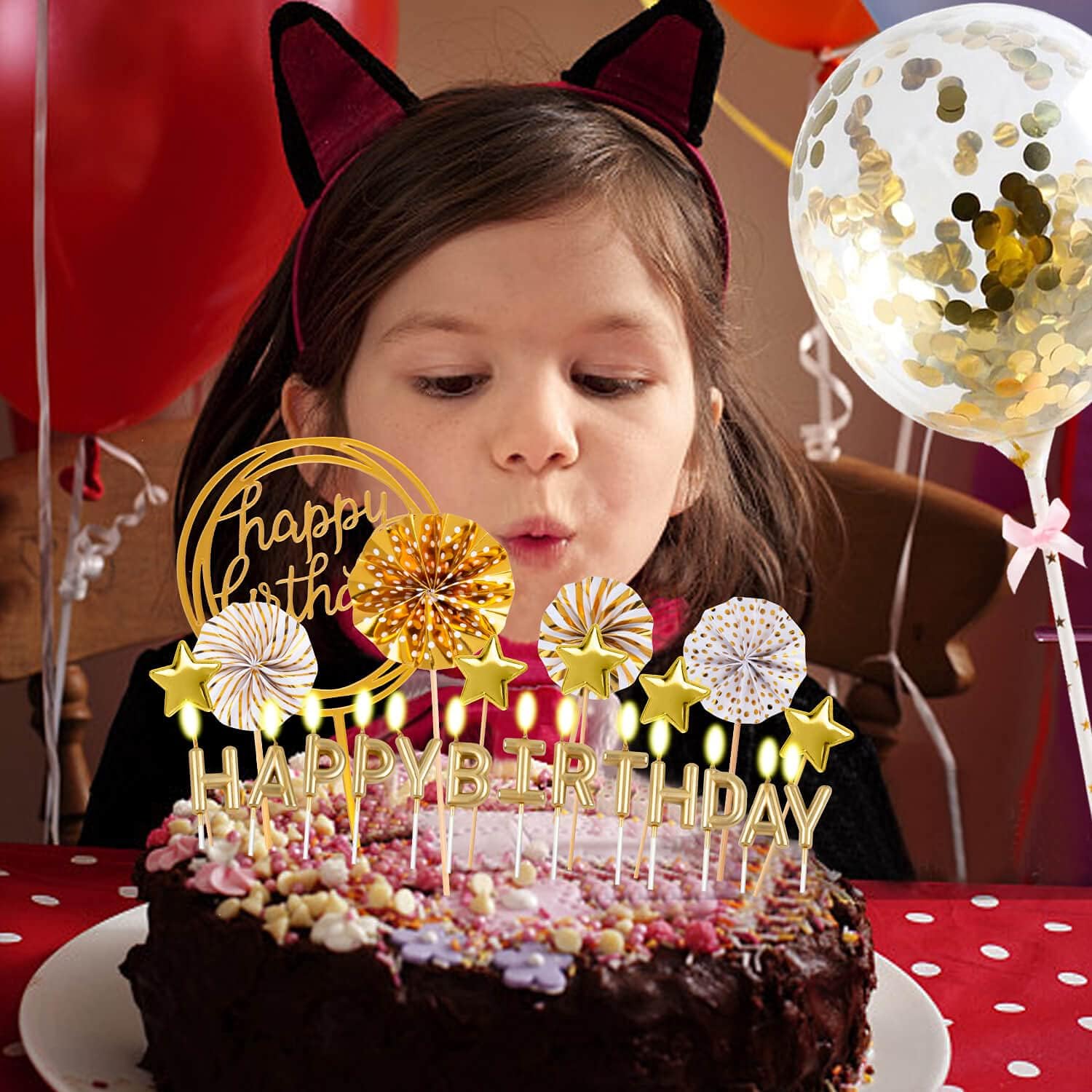 ชุดเทียนวันเกิดสีทอง พร้อมท็อป - Confetti Balloon Set บทวิจารณ์และราคา