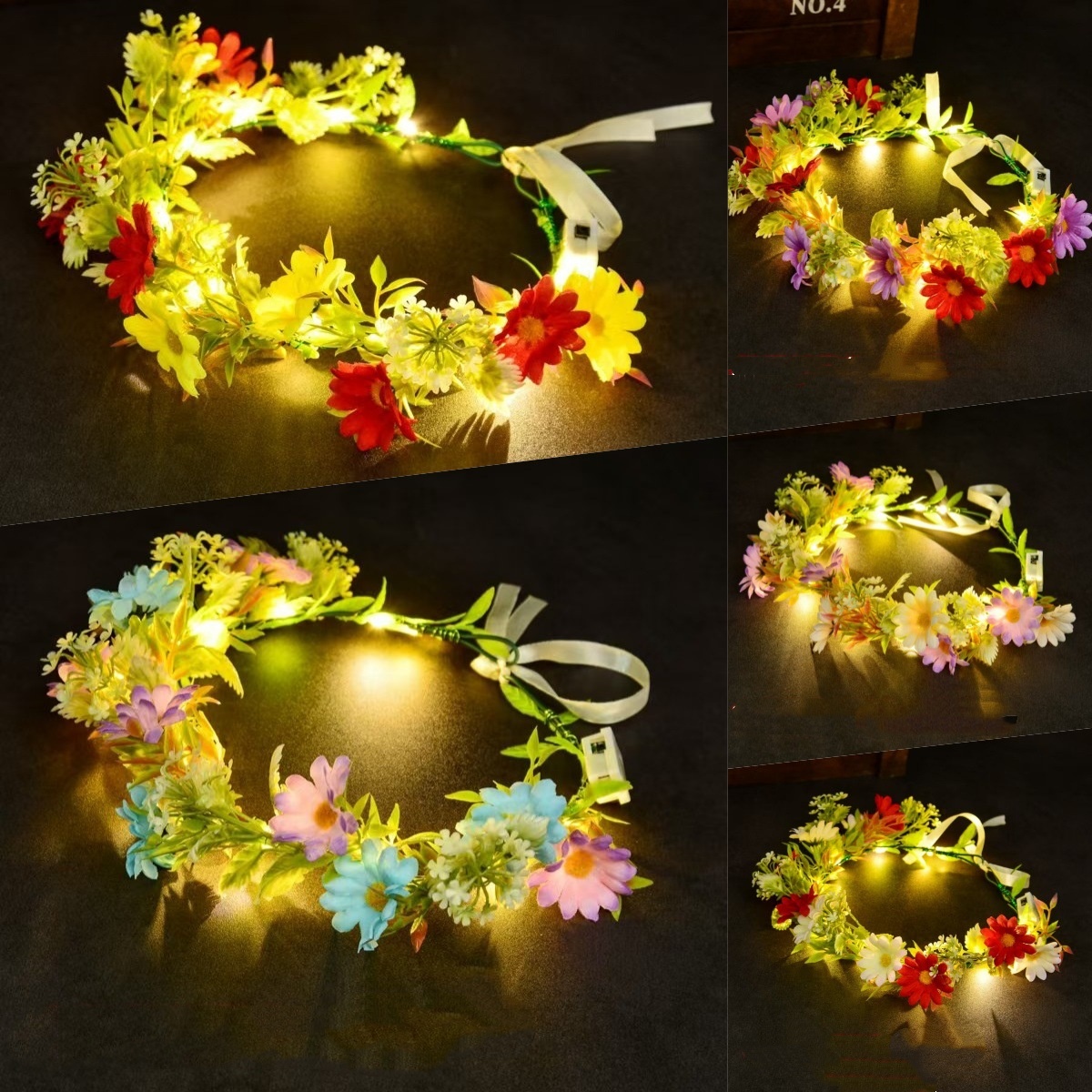 มงกุฎดอกไม้เรืองแสง LED ที่คาด - Wedding Arch Flower บทวิจารณ์และราคา