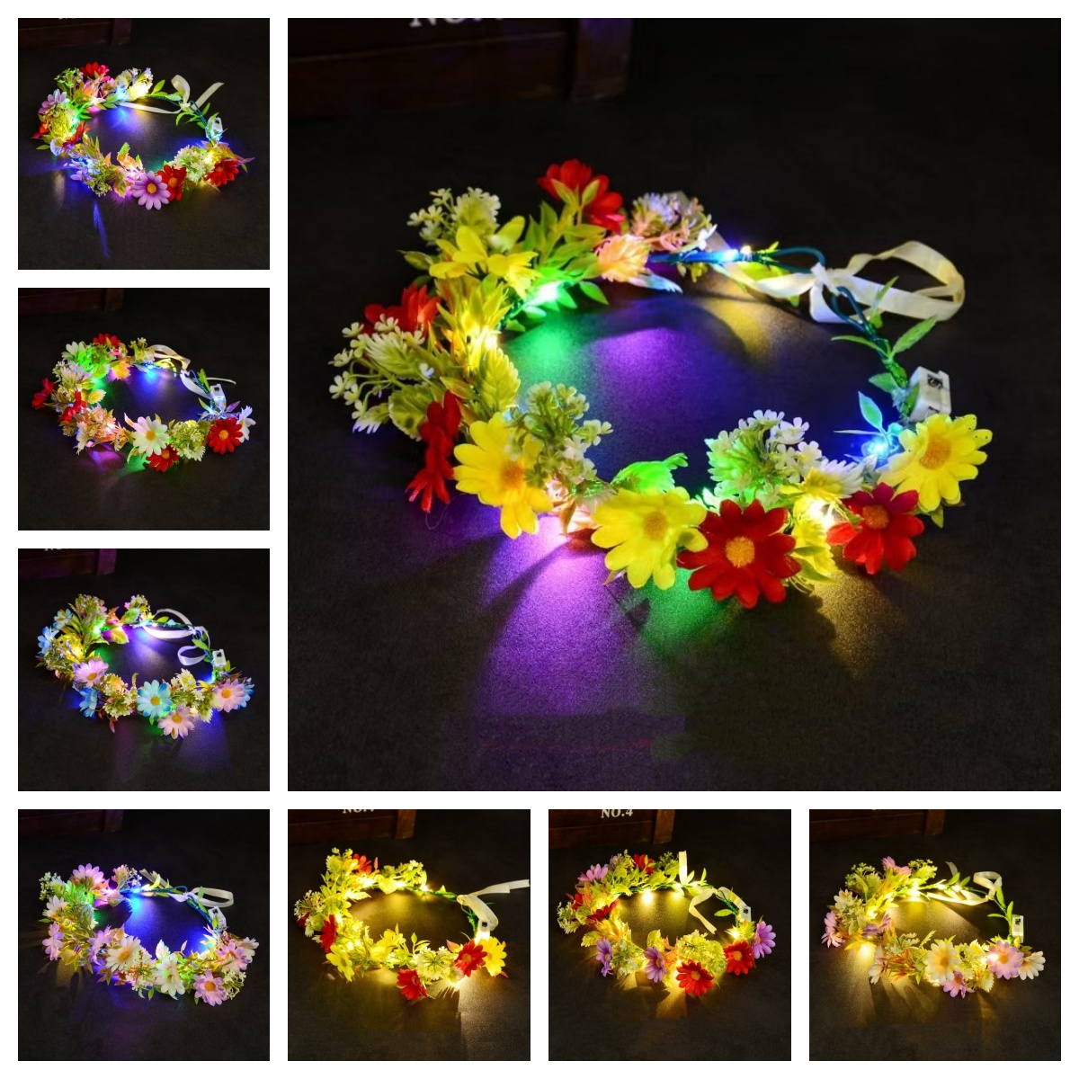 มงกุฎดอกไม้เรืองแสง LED ที่คาด - Wedding Arch Flower บทวิจารณ์และราคา