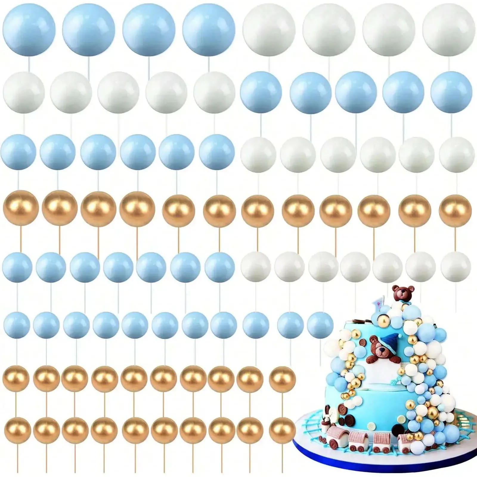 68 ชิ้นลูกบอลเค้ก Topper ตกแต่ - Confetti Balloon Set บทวิจารณ์และราคา