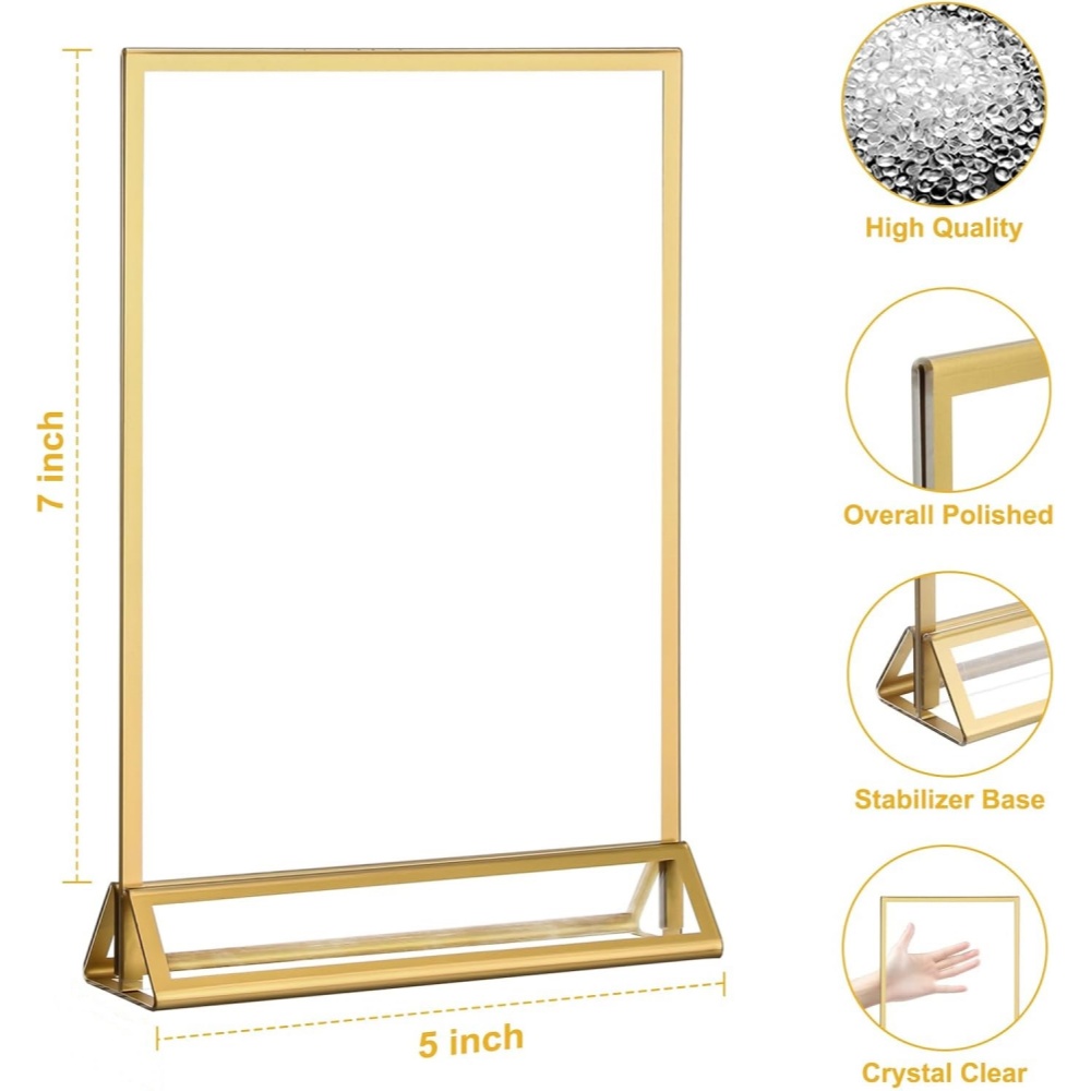 ชุด 6 ชิ้น ที่วางป้ายอะคริลิกใ - Table Number Gold บทวิจารณ์และราคา