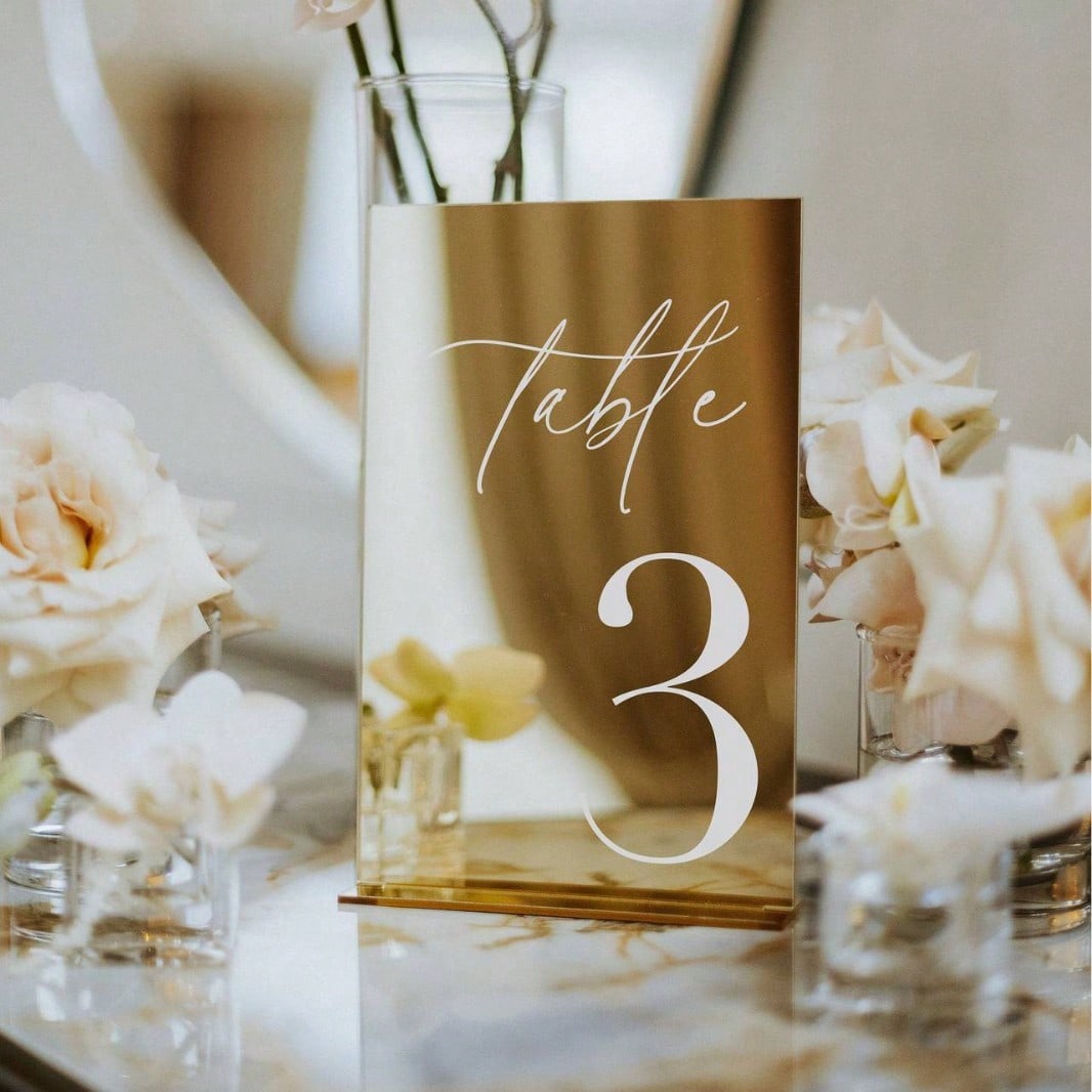 ป้ายเลขโต๊ะอะคริลิคสีทอง ขนาด  - Table Number Gold บทวิจารณ์และราคา