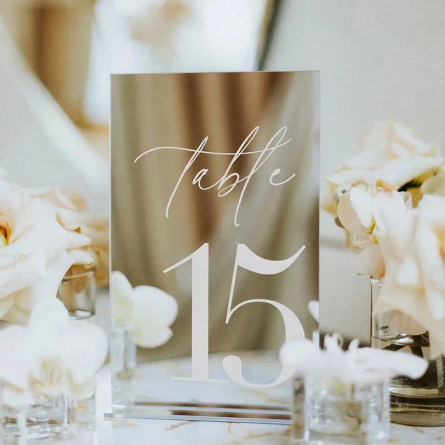 ป้ายเลขโต๊ะอะคริลิคสีทอง ขนาด  - Table Number Gold บทวิจารณ์และราคา