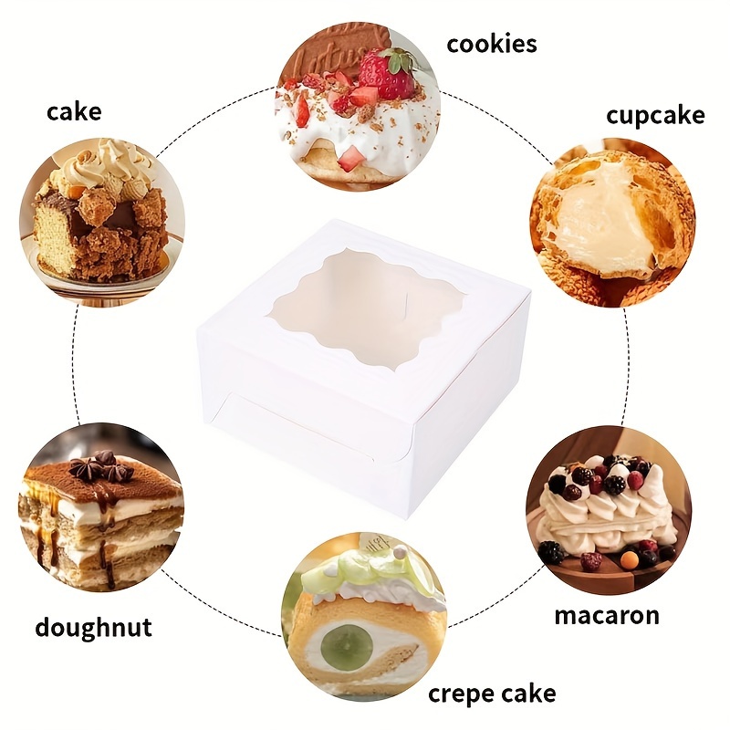 10 ชิ้นกระดาษคราฟท์กล่องขนมเค้ - Wedding Cake Supply บทวิจารณ์และราคา