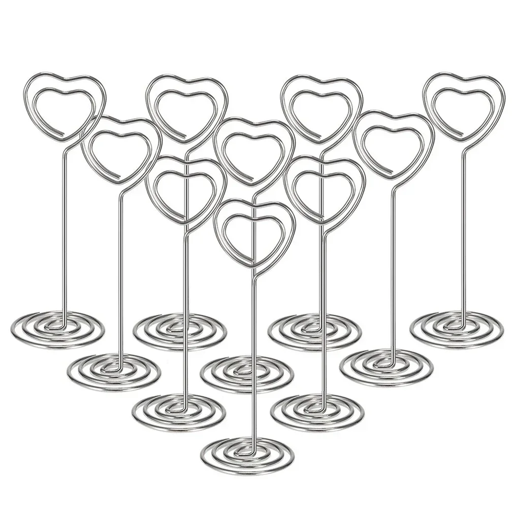 10 ชิ้นรูปหัวใจตารางชื่อ Place - Table Number Gold บทวิจารณ์และราคา