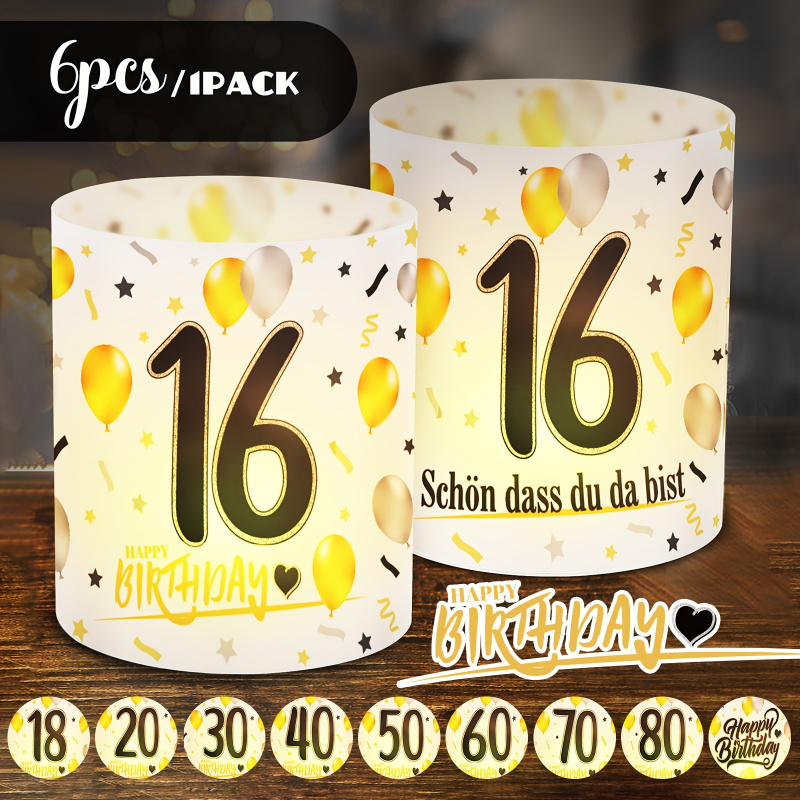 6ชิ้น. โคมไฟตั้งโต๊ะวันเกิดสีด - Table Number Gold บทวิจารณ์และราคา